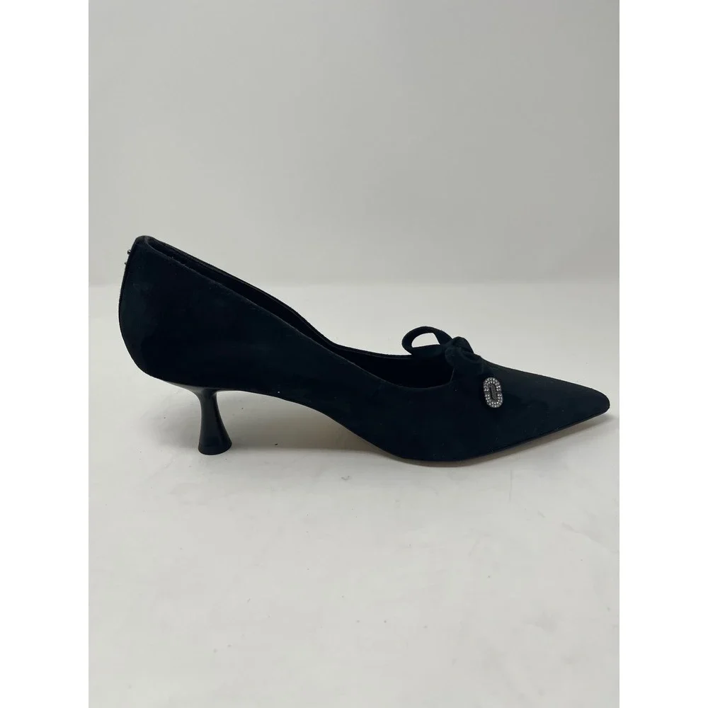 Circus‎ by Sam Edelman Kitten Heels Womens 6.5 Black Excellent Rhinestone Bow